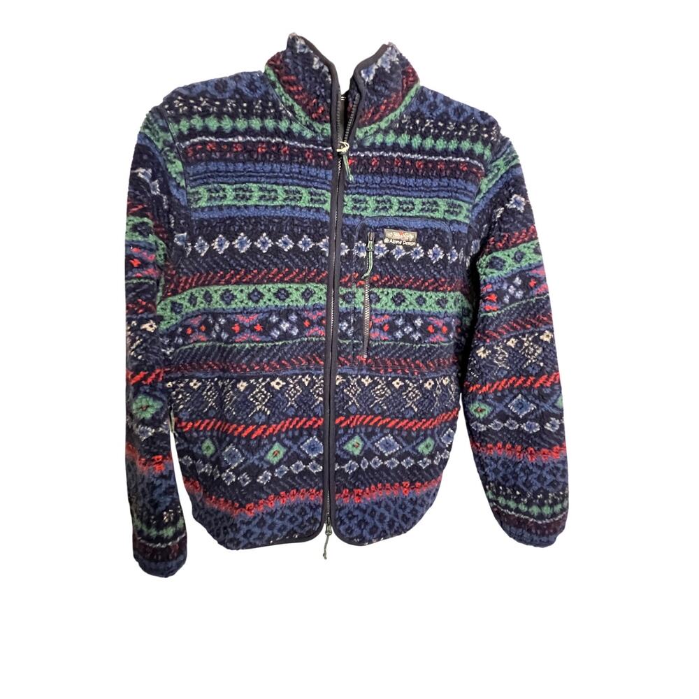Alpine Design Men's Sherpa Fleece, Medium, Deep Navy Fair Isle NWoT (B80073)